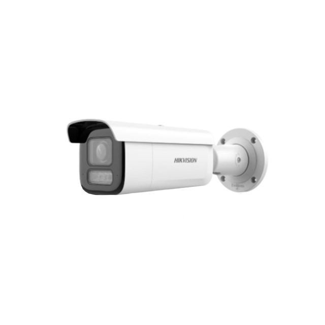 Camera supraveghere exterior IP motorizata cu iluminare duala Hikvision AcuSense DS-2CD2643G2-LIZS2U/SL, 4 MP, 2.8–12 mm, IR/lumina alba 60 m , microfon dual, difuzor, stroboscop, slot card, PoE