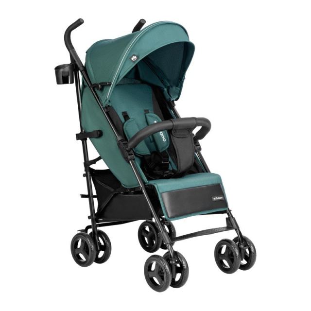 Carucior sport compact Tulano Davos 35 GreenBlack, roti din PU cu suspensii,capotina XXL cu fereastra,include husa picioareplasa insectesuport pahar,6luni-4 ani sau maxim 22kg