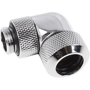 Alphacool Adaptor Fiting Racire PC Alphacool 90 grade 1/4 inch 13mm Cromat, pentru sisteme de racire cu lichid