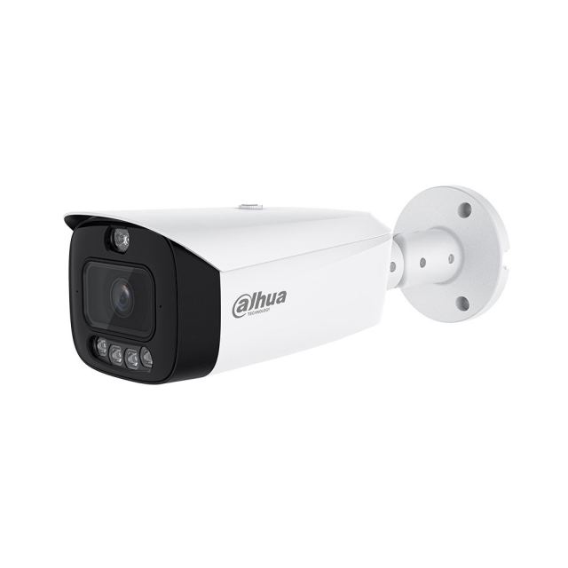 Camera supraveghere IP exterior cu iluminare duala Dahua WizSense TiOC Active Deterrence IPC-HFW3649T1-AS-PV-PRO, 6 MP, 3.6 mm, microfon dual si difuzor, IR 60 m, lumina alba 50 m, WizColor, AcuPick, sirena, slot card, PoE