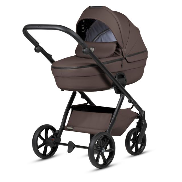 Carucior 2 in 1 Tutis Uno 6+ Cioccolata 177 din piele, sezut reversibil, spatar reglabil, cadru din aluminiu, amortizoare, roti cu blocare, greutate admisa 22 kg