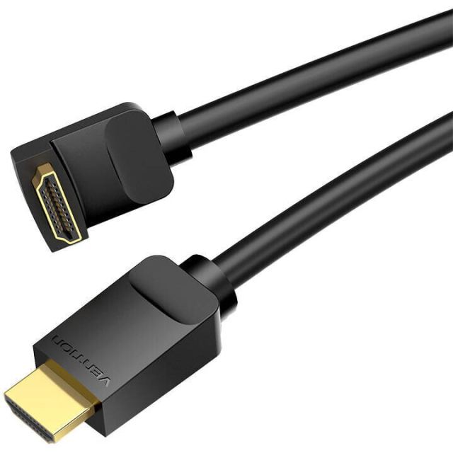 Vention Cablu video Vention, HDMI(T) la HDMI(T), 1.5m, rezolutie maxima 4K la 60Hz, conectori auriti, cupru, unghi 270 grade, negru, AAQBG -  6922794745353