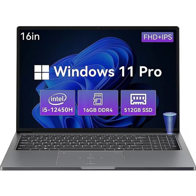Blackview Laptop Blackview AceBook 12K1, Intel Core i5-12450H, 16 inch, RAM 16 GB, SSD 512 GB, Intel UHD Graphics, Windows 11 Pro, Gri