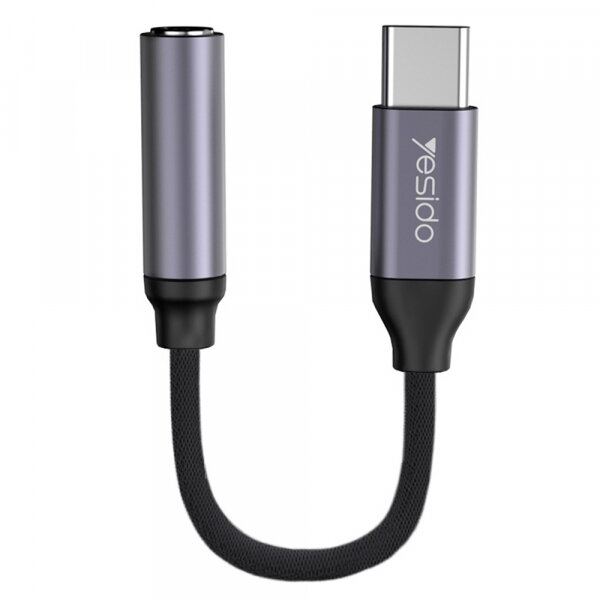 Yesido Adaptor Audio USB-C - 3.5mm Yesido YAU19, Negru