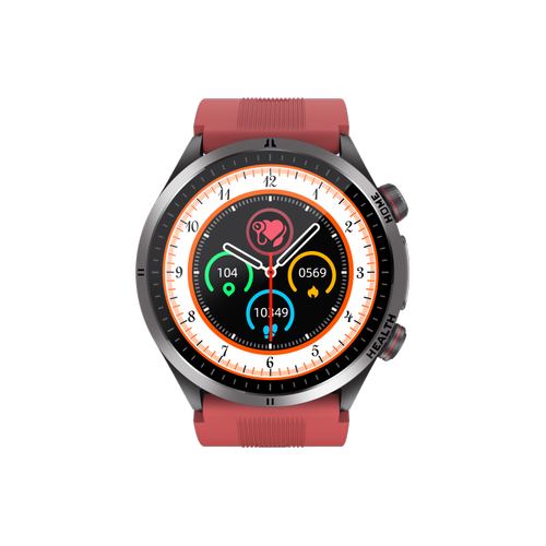 Smartwatch iSEN S26, Ecran AMOLED 2.06inch, Tensiometru cu pompa si airbag, ECG, Monitorizare glicemie, oxigen, temperatura si somn, Moduri sport, Apel BT, Control muzica, Prognoza meteo, NFC (Rosu)