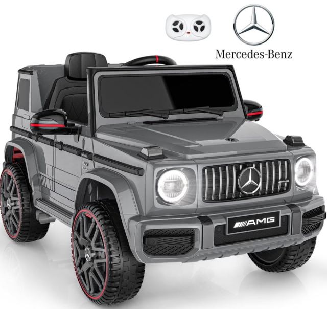 Masinuta electrica pentru copii cu licenta Mercedes Benz AMG G63 Grey cu telecomanda 2.4G, 2 motoarex35w, deschidere usi,lumini LED,suspensii, volan cu functii, pornire la buton