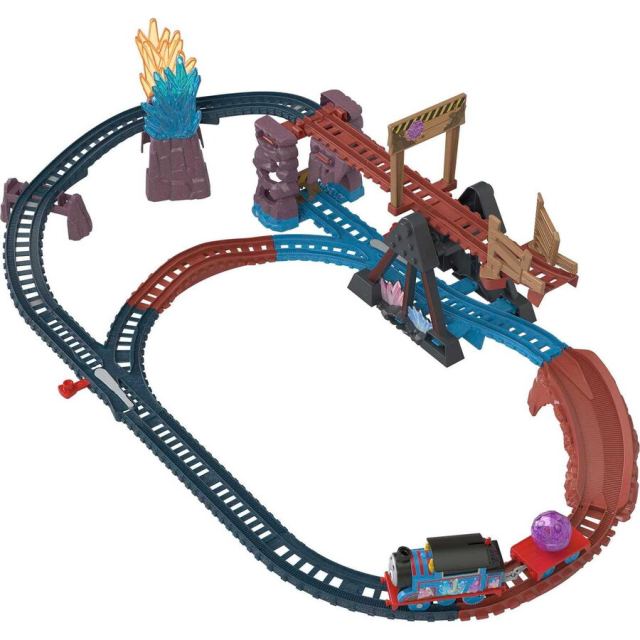 Fisher&nbsp;Price Set de joaca Fisher Price Tom and Friends Crystal Cave Megaset, tren motorizat, 9 piese sina