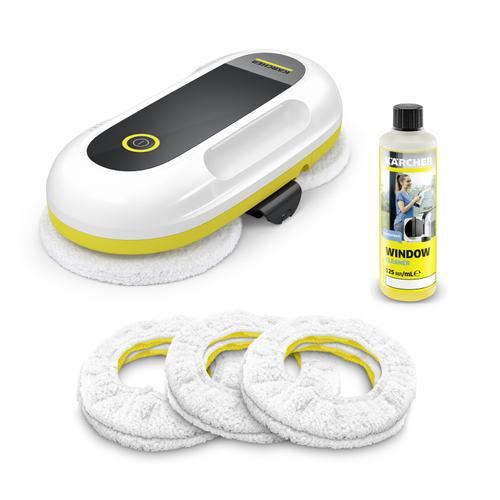 Robot de curatat geamuri Karcher RCW 2, 50 mp, Rezervor 70 ml, 5000 Pa, Autonomie baterie urgenta 40 minute (Alb)