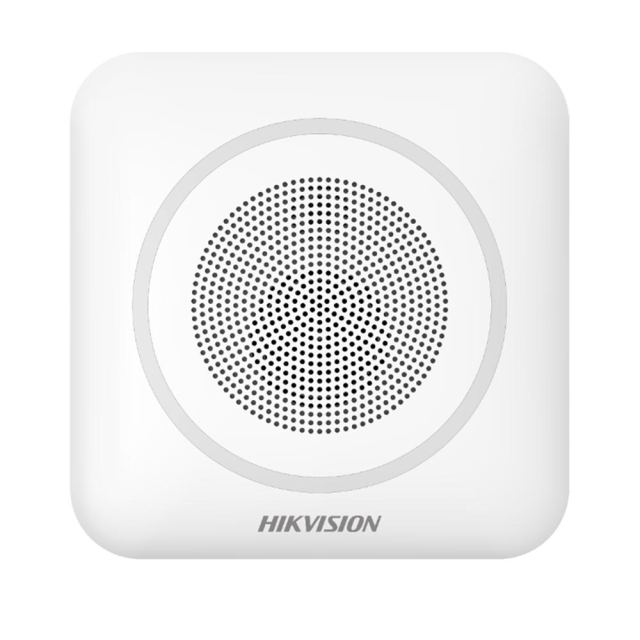 Sirena stroboscopica wireless de interior Hikvision AX PRO DS-PS1-II-WE, 110 dB, 868 MHz, RF 1000 m, LED Albastru