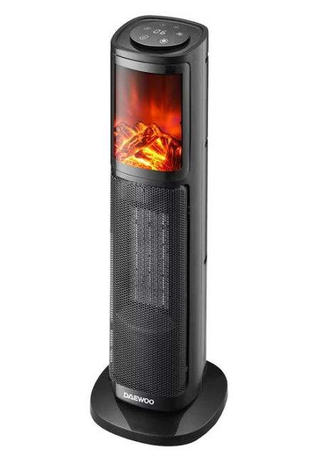 Aeroterma Daewoo DTH2000B, 2 trepte viteza, 2000 W, Siguranta termica, Protectie la supraincalzire, Display LED (Negru)