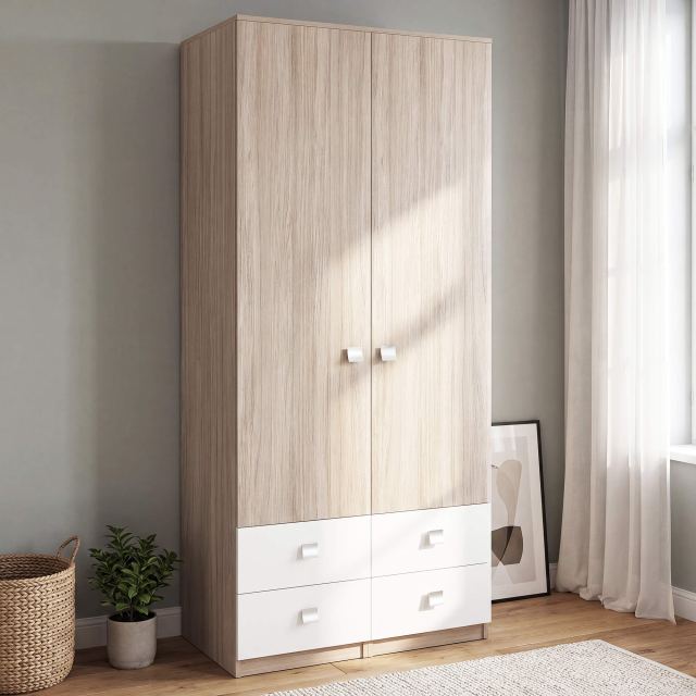 Dulap depozitare LINEA 90, 2 Usi, 4 Sertare