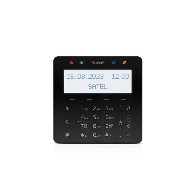 Tastatura tactila Satel Integra INT-KSG2R-B, 2 zone, Macro, Mifare, neagra