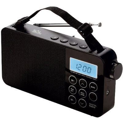 SAL Radio portabil 3 benzi LCD Ceas, Negru