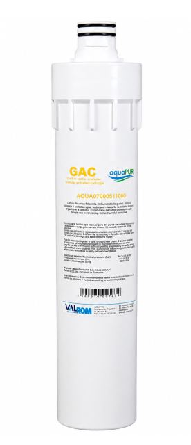 Cartus filtrant Aquapur, carbune activ granular, pentru sistem filtrare, retine clor, imbunatatirea gustului si mirosului, 0.13 l/min