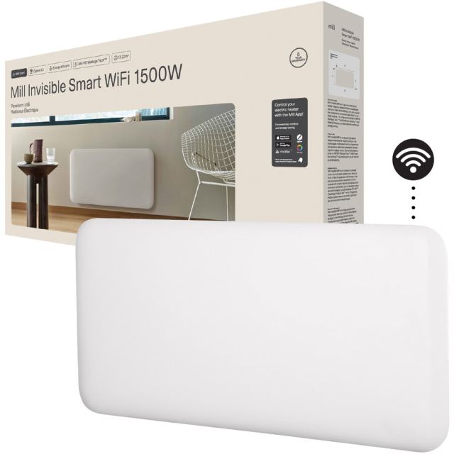 Mill Incalzitor cu panou Mill PA1500WIFI4, WiFi Gen 4, 1500 W, Potrivit pentru camere 18-22 m², IPX4, Alb