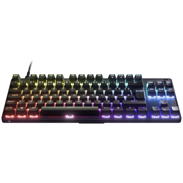STEELSERIES Tastatura Gaming Mecanica SteelSeries Apex 9 TKL, USB-C, iluminare RGB, Layout UK, model 2023, Switch Ajustabil, Negru