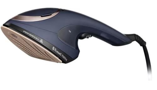 Aparat de calcat vertical cu abur Russell Hobbs Steam Genie 2 in 1 28370-56, 1700 W, rezervor 0.15 l, Tehnologie One Temperature (Albastru)