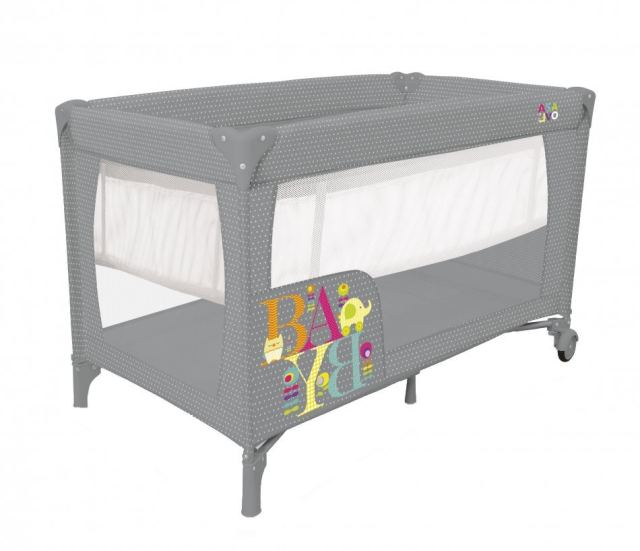 Patut pentru copii Asalvo Smooth Baby cu 2 nivele, pliere compacta, roti cu frana, baza captusita impermeabila, 77x65x125 cm