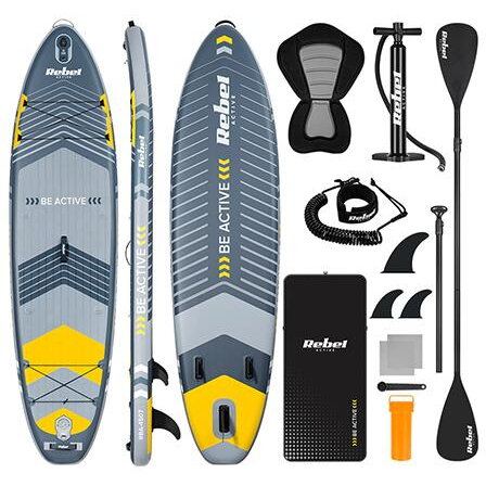 Rebel Set placa gonflabila SUP REBEL ACTIVE PADDLE RBA-4507-G, 335 x 84 x 15 cm, Gri