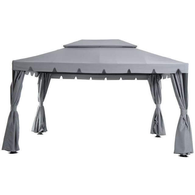 Tarrington&nbsp;House Pavilion Tarrington House cu perete lateral VEOMS, aluminiu / otel / poliester, 4 x 3 m, cu ventilatie, hidrofug, gri-antracit