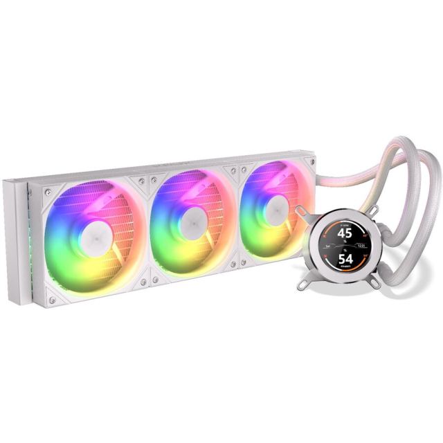 KRUX Cooler Procesor Krux HydroGlance 360 ARGB LCD Alb