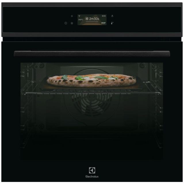 Electrolux Cuptor incorporabil Electrolux EOX8P38WH, electric, Pizza Expert, Wi Fi, curatare pirolitica, 72 l , clasa A++, Sticla neagra cu insertie metalica