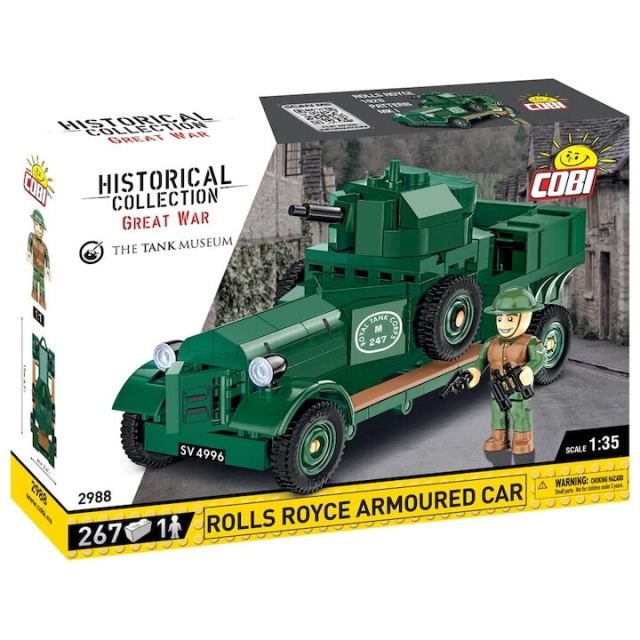 Cobi&nbsp;Klocki Set de constructie, Cobi, Masina blindata Great War Rolls-Royce 1920 Model Mk I, 267 piese