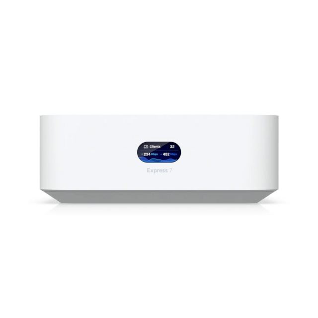 Router tri-band Ubiquiti UniFi Express UX7, Wi-Fi 7, 10 Gbps, 2.4 - 5 - 6 GHz, Bluetooth, cu management Cloud