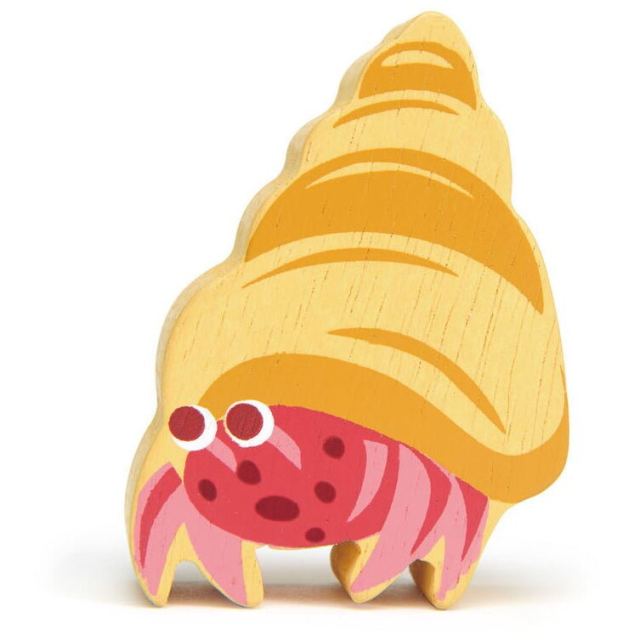 Tender&nbsp;Leaf Figurina Crab cu cochilie, din lemn premium - Hermit Crab - Tender Leaf Toys