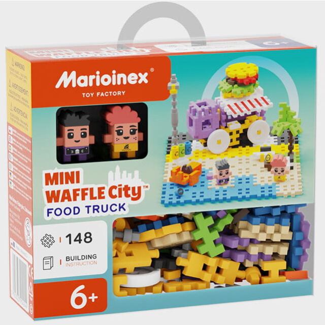 Marioinex Set de construit cu blocuri, Marioinex Mini Waffle, Orasul: Food Truck, 148 piese