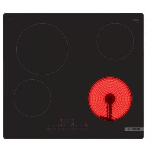 Plita incorporabila Bosch PKE611FP2E, Ceramica, 4 zone de gatit, 6900 W, 17 niveluri de putere, PowerBoost (Negru)
