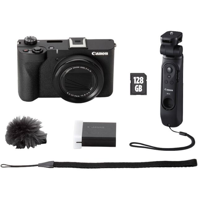Canon Camera foto compacta Canon PowerShot V1, 22.3MP, 4K 60p, Obiectiv 16-50mm f/2.8-4.5, Negru, VLOGGING KIT