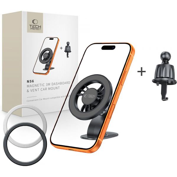 Tech-Protect Suport Auto Magnetic Tech-Protect N56 2in1 II, Universal, Negru