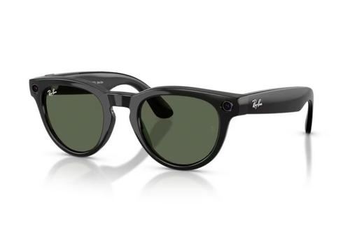 Ochelari Smart Ray-ban META Headliner Shiny Gen 2 RW4013F 601/71 51-23, Low Bridge Fit, Wi-Fi 6, Bluetooth, Aparat foto cu filmare, Asistent vocal, 32GB Flash, Meta AI integrat, Lentile G-15 Verzi (Negru)
