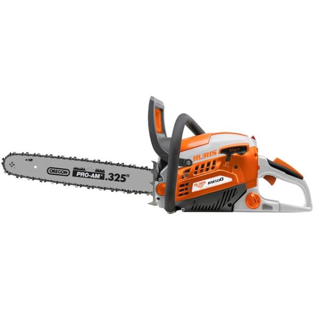 Ruris Motoferastrau Ruris RM500, drujba cu lant pe benzina, 3.3 CP, 50.9 cm3, 2 timpi, pornire manuala, 45 cm lungime sina, 520 ml, 0.325 1/5 tip lant