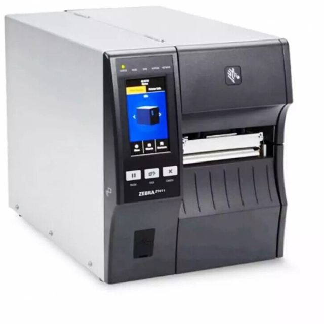 ZEBRA Imprimanta de etichete Zebra ZT411, TT, 203 DPI, USB, serial, Bluetooth, Ethernet, display LCD color, 356 mm/s, latime printare max 104 mm, peeler, Negru-Gri