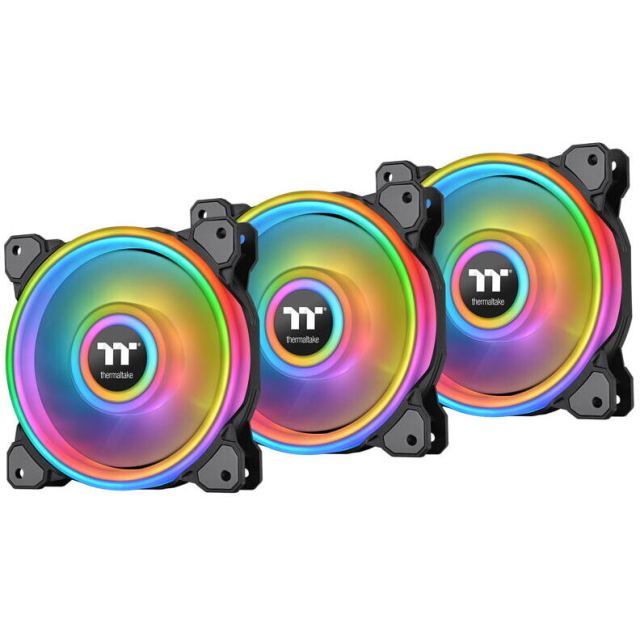Thermaltake Thermaltake Set 3 ventilatoare Riing Quad 12 140mm, iluminare aRGB