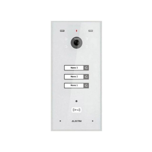 Videointerfon de exterior Electra VPH.03F03.ELWTL, 3 familii, montaj ingropat, IP44, alb