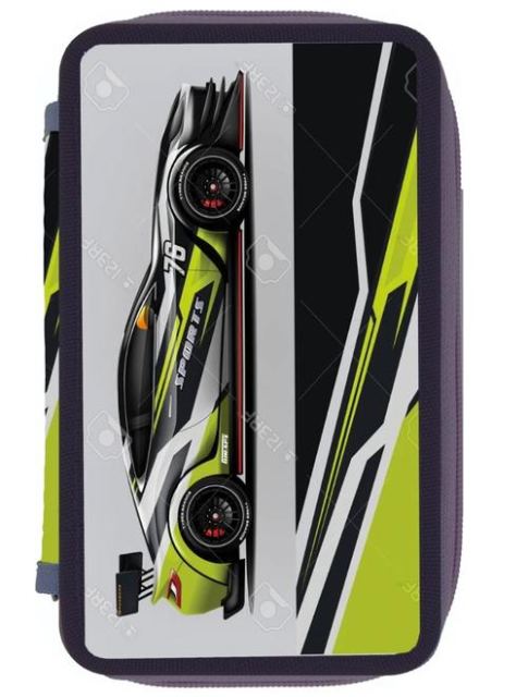 Penar neeachipat Herlitz 3 fermoare, dimensiune 20 x 6 x 13 cm, motiv Speed Car