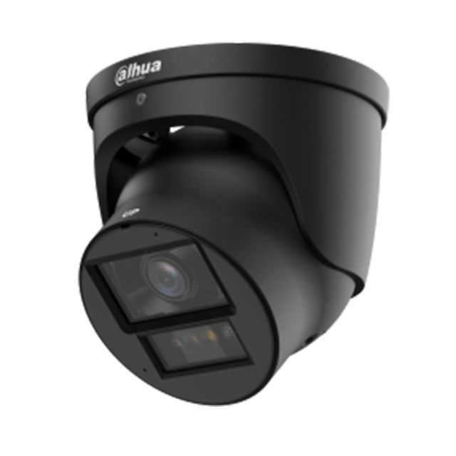 Camera supraveghere IP Dome Dahua WizMind IPC-HDW5659H-ASE-PV-PRO-BLACK, 6MP, 2.8mm, WizColor, AcuPick, IR 60m, lumina alba 50m, AI, microfon si difuzor, slot card, IP67, PoE, neagra