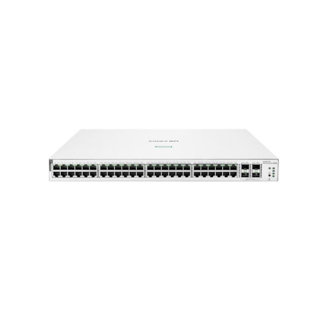 Switch Gigabit rackabil PoE+ cu 48 porturi HPE Aruba Instant On 1930 JL686B, 4 porturi SFP, buget 370W, 176 Gbps, 130.95 Mpps, 16k MAC, 1U, cu management