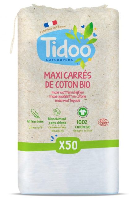Dischete din bumbac Bio pentru copii Tidoo 50 bucati