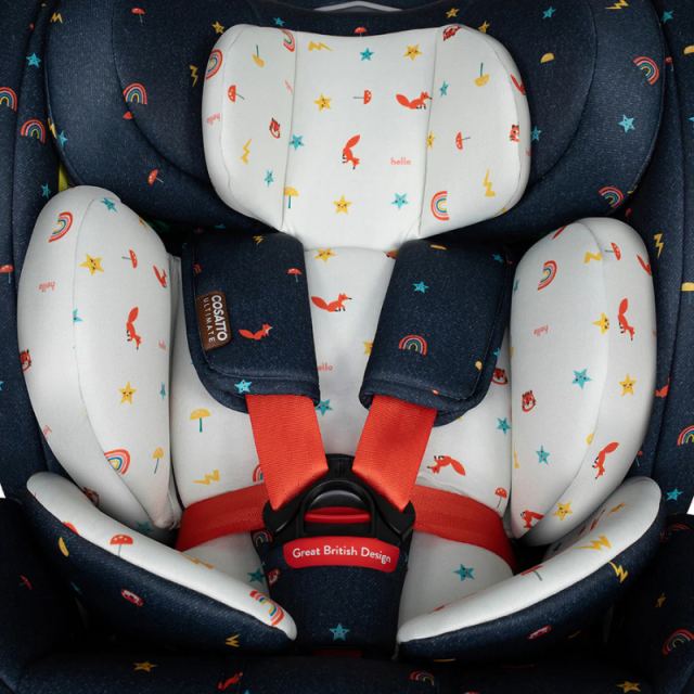 Scaun auto Cosatto All in All Extra Doodle Days 40-150 cm I-Size, Isofix, SIPS, Rotatie 360, Tetiera reglabila