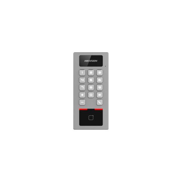 Post interfon cu cititor proximitate si tastatura Hikvision DS-K1T502DBWX, PIN, card M1, DESfire, slot card, bluetooth