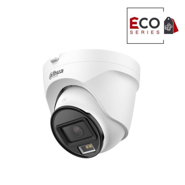 Camera supraveghere IP Dome cu iluminare duala Dahua Eco Series Smart Dual Light IPC-T1E49-A-IL-0280B-S3, 4MP, 2.8 mm, IR/lumina alba 30 m, microfon, PoE