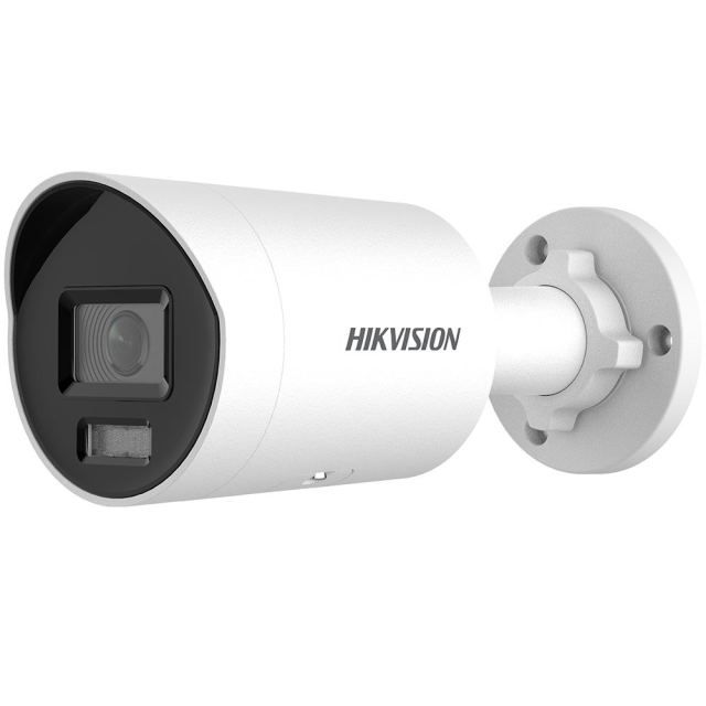 Camera supraveghere exterior IP cu iluminare duala Hikvision ColorVu DS-2CD2087G2H-LIU, 8 MP, 4 mm, IR/lumina alba 40 m, slot card, microfon, clasificare om/vehicul, PoE