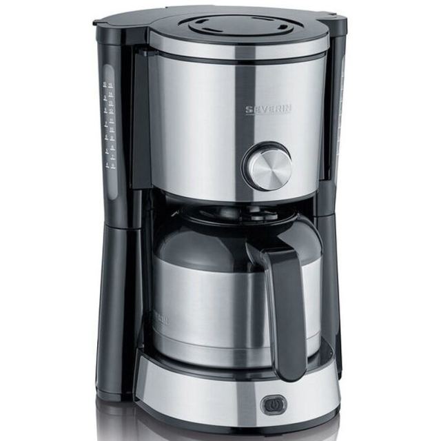 SEVERIN Cafetiera Severin KA 4845, putere 1000 W, recipient termic, 1250 ml,  oprire automata, Negru-Argintiu