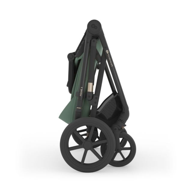 Carucior 2 in 1 pentru copii Kinderkraft Prime 3 Green, suspensii, suport reglabil pentru picioare, greutate admisa 22 kg