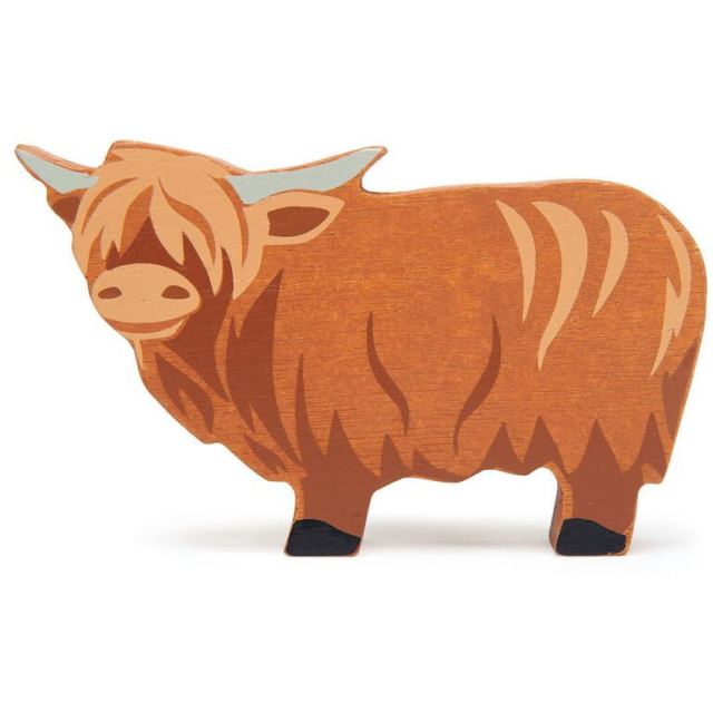 Tender&nbsp;Leaf Figurina Bivol, din lemn premium - Highland Cow - Tender Leaf Toys