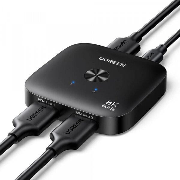 Ugreen Switch Video HDMI UGREEN 65877, USB-C, 5V/1A, 2 X HDMI IN, 1 X HDMI OUT, Negru